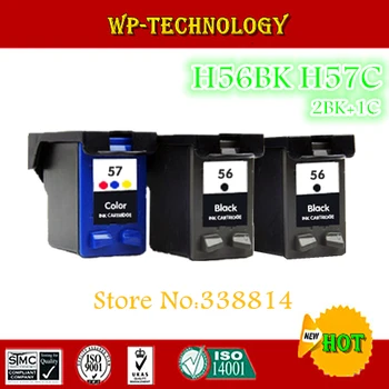 2BK + 1В, 3 бр. Рециклирани мастило касета е подходяща за HP 56, HP 57, подходящ за HP Deskjet 450,5150, 5550, 5552,5650 5652,5850 и т.н
