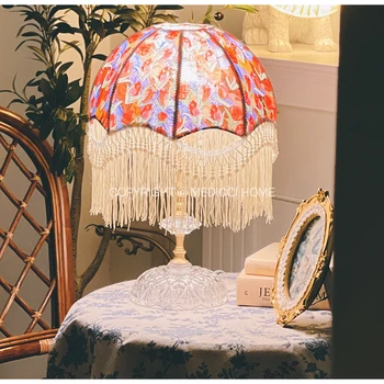 Лампион Medicci Home в Стил барок с двухслойными Пискюли, Ретро Стъклен Модел под Формата на Рози, Луксозен Фантастичен Лампа, за Подмяна на
