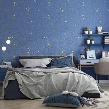 Модерна минималистичная звезда на звездното небе тапети екологично чист нетъкан материал, детска стая, спалня детски рай тапети