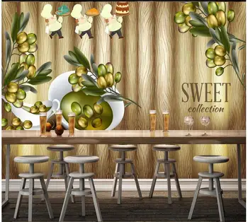 Потребителски 3d фото тапет 3d стенописи тапети маслина плодов сок модел живопис декоративни тапети за стени за сядане