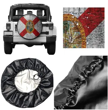Седалките за резервни гуми Delerain с флага на Флорида за товарни автомобили Jeep АВТОБУСА с ремаркето, джипове и много други превозни средства, Капаци за колелата Слънчеви водоустойчив (1