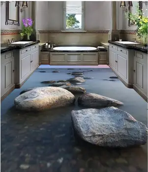 тапети пол картини 3d каменни тапети пол 3D за баня правят пвк тапети 3d настилката водоустойчиви покрития 3d